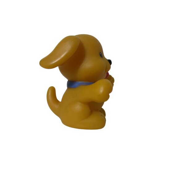 Fisher Price Little People Brown Puppy Dog Blue Collar Pet - Picture 2 of 5